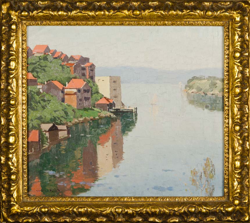  Normal Lloyd 'Sydney Harbour, Mosman' n.d.oil on canvas, 33.5 x 39.0 cm Newcastle Art Gallery collection