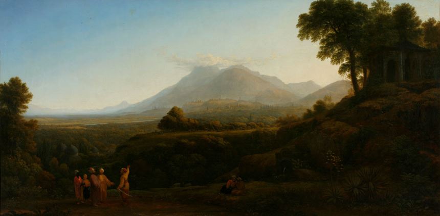 John Glover 'View of Mount Olympus and town of Brusa' 1813 oil on canvas Purchased with assistance from the Newcastle Morning Herald 1971 Newcastle Art Gallery collection