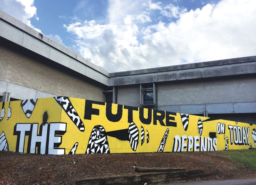 Numskull 'The future depends on today' 2013  temporary installation at Newcastle Art Gallery